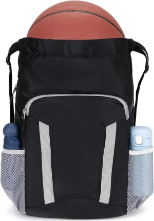 Soccer Drawstring Bag Basketball Backpack for Football Volleyball Gym Sports Training with Shoe Compartment