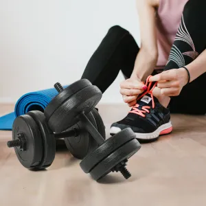 Soozier 42LB Dumbbell Set For Training - Adjustable Free Weights For Biceps And Fitness