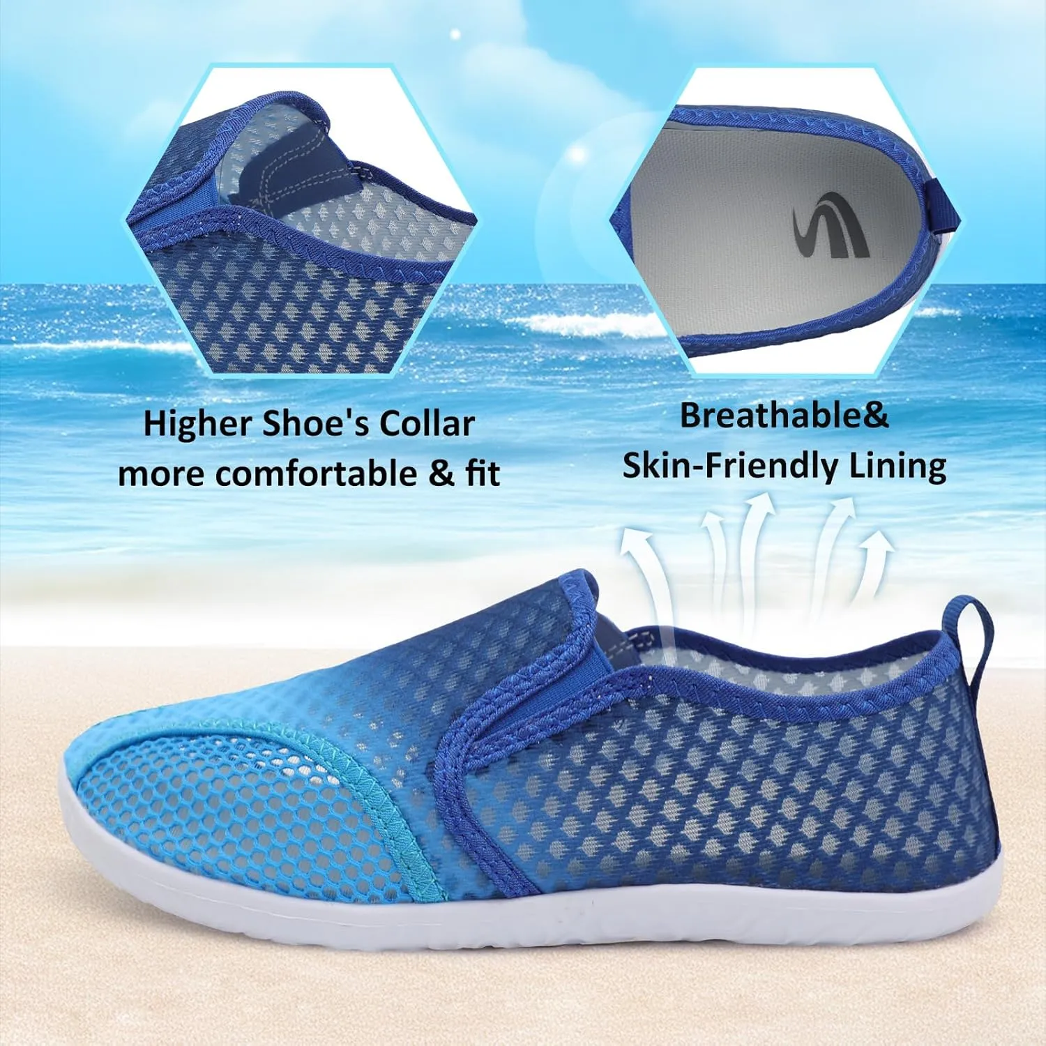 Spesoul Water Shoes for Women Men Quick-Dry Swim Shoes Barefoot Aqua Socks Breathable Beach Sandals for Pool Surf Travel Camping Yoga Outdoor Sports