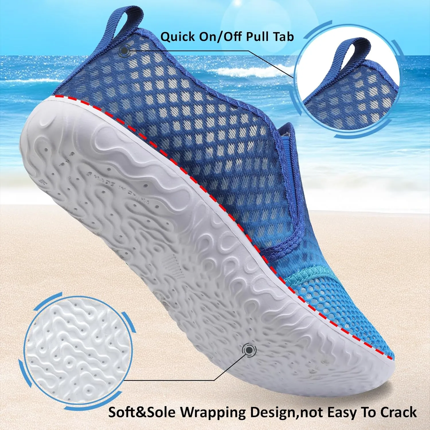 Spesoul Water Shoes for Women Men Quick-Dry Swim Shoes Barefoot Aqua Socks Breathable Beach Sandals for Pool Surf Travel Camping Yoga Outdoor Sports