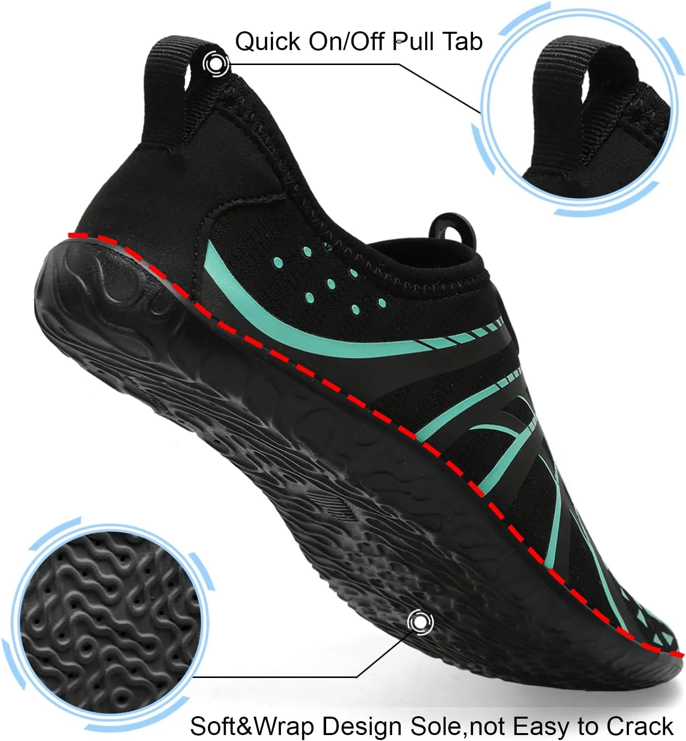 Spesoul Womens and Mens Water Shoes Breathable Quick Dry Soft Barefoot Aqua Socks for Hiking Swim Beach Surf Yoga Sport