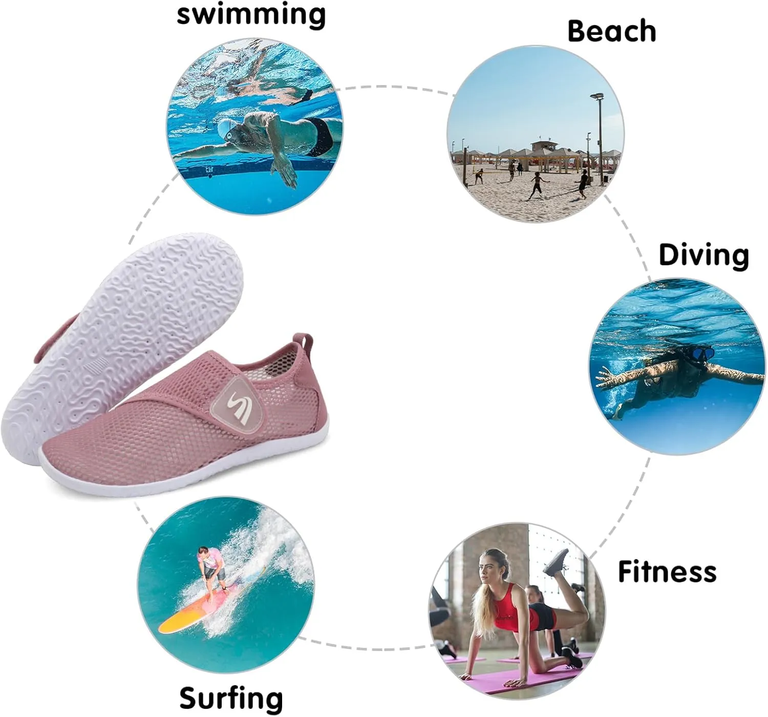 Spesoul Womens and Mens Water Shoes Breathable Quick Dry Soft Barefoot Aqua Socks for Hiking Swim Beach Surf Yoga Sport