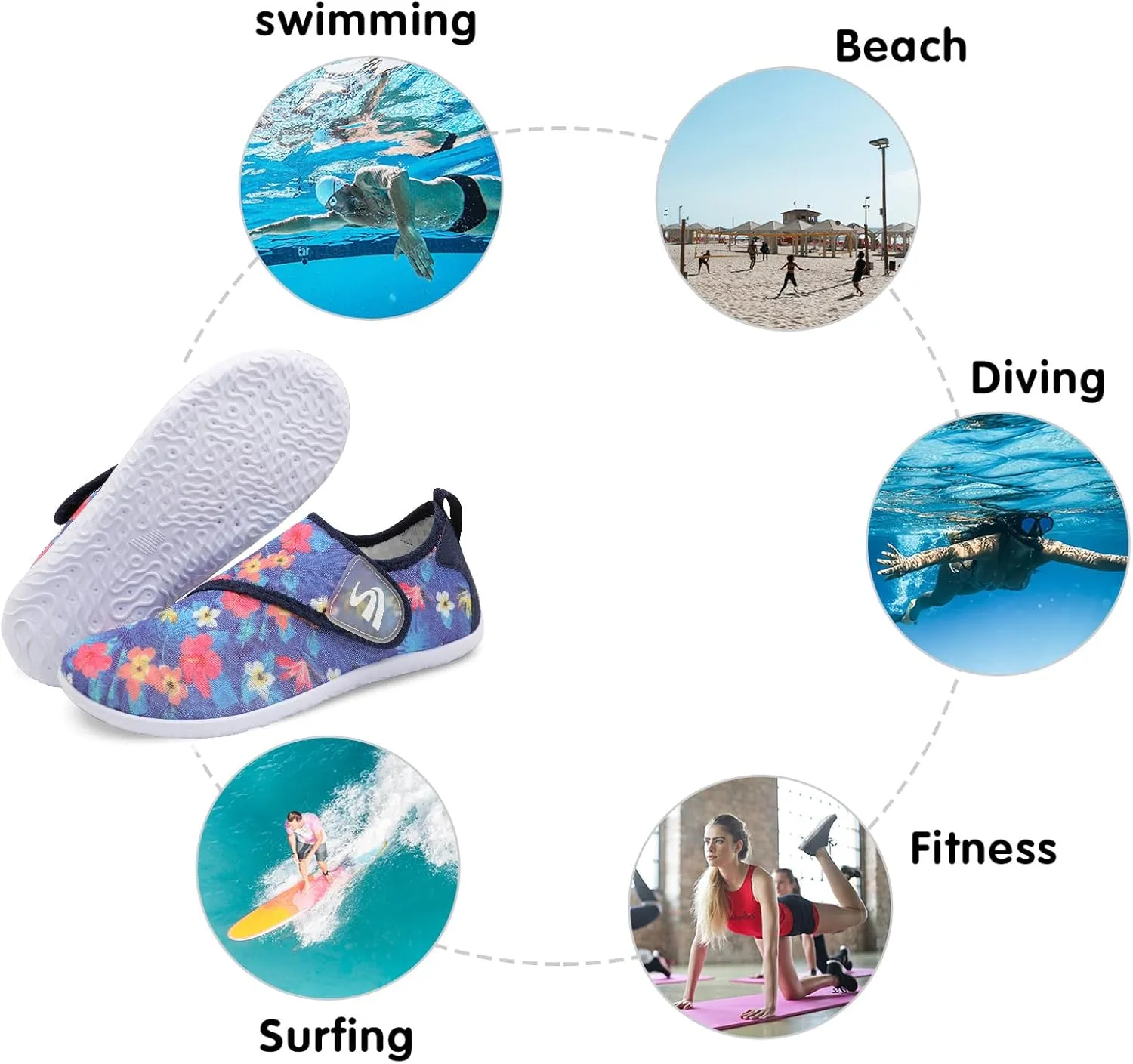 Spesoul Womens and Mens Water Shoes Breathable Quick Dry Soft Barefoot Aqua Socks for Hiking Swim Beach Surf Yoga Sport