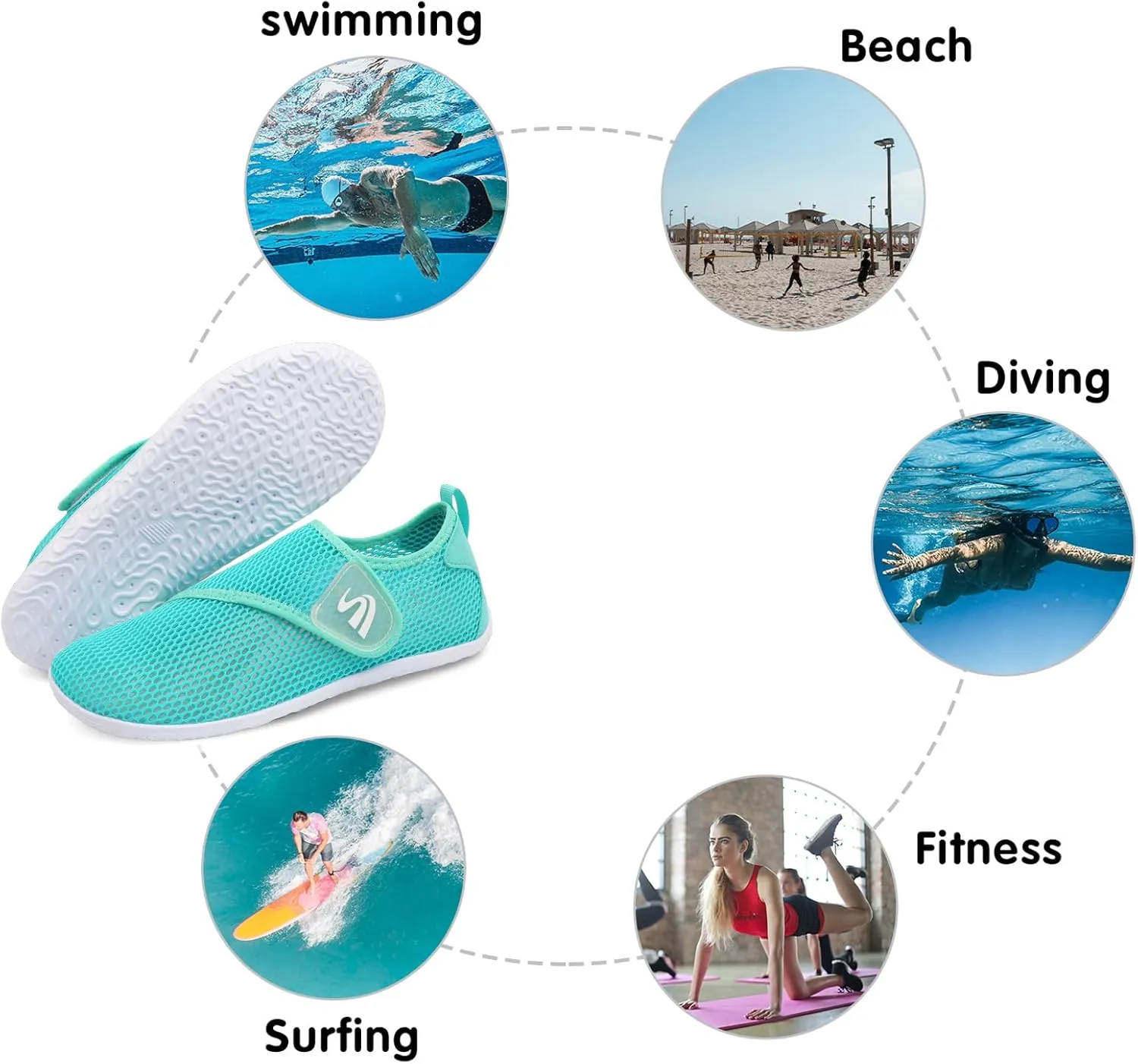 Spesoul Womens and Mens Water Shoes Breathable Quick Dry Soft Barefoot Aqua Socks for Hiking Swim Beach Surf Yoga Sport