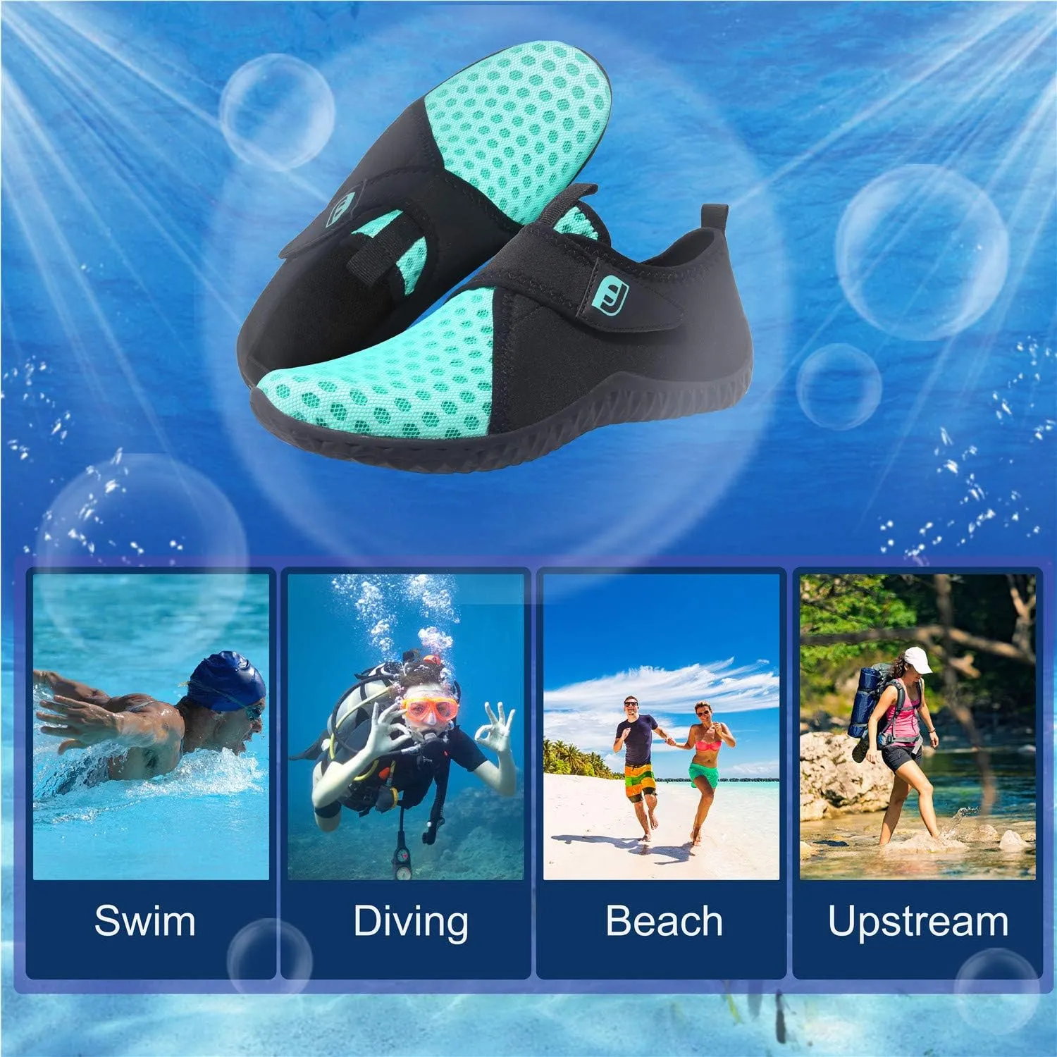 Spesoul Womens Mens Water Sports Shoes Outdoor Quick Dry Barefoot Athletic Aqua Shoe for Beach Swim Pool Surf Diving Yoga