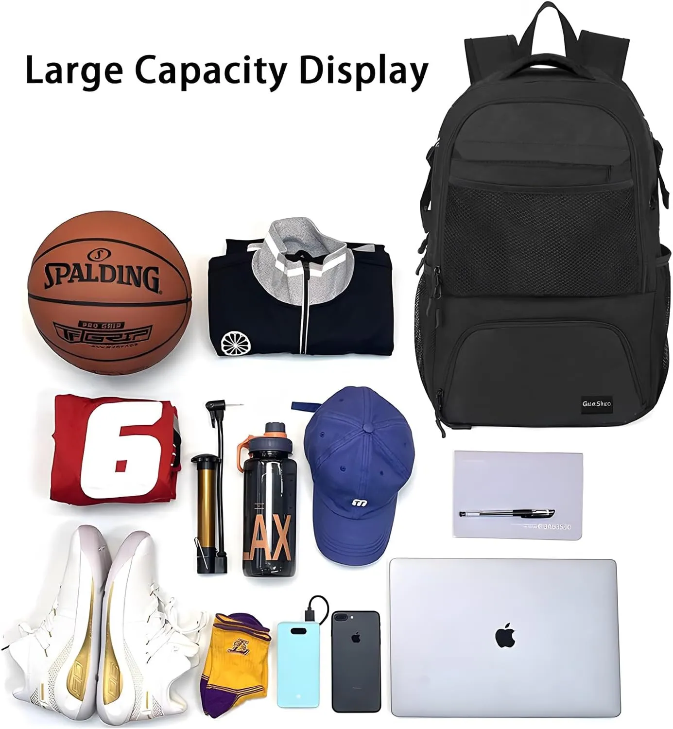 Sport Backpack - Multifunctional Sports Bag for Tennis, Badminton, Basketball etc, With shoe compartment