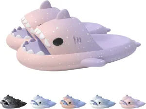 Spotted Starlight Shark Slides,Starry Sky Cloud Anti-Slip Quick Drying Shark Slippers