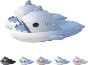 Spotted Starlight Shark Slides,Starry Sky Cloud Anti-Slip Quick Drying Shark Slippers