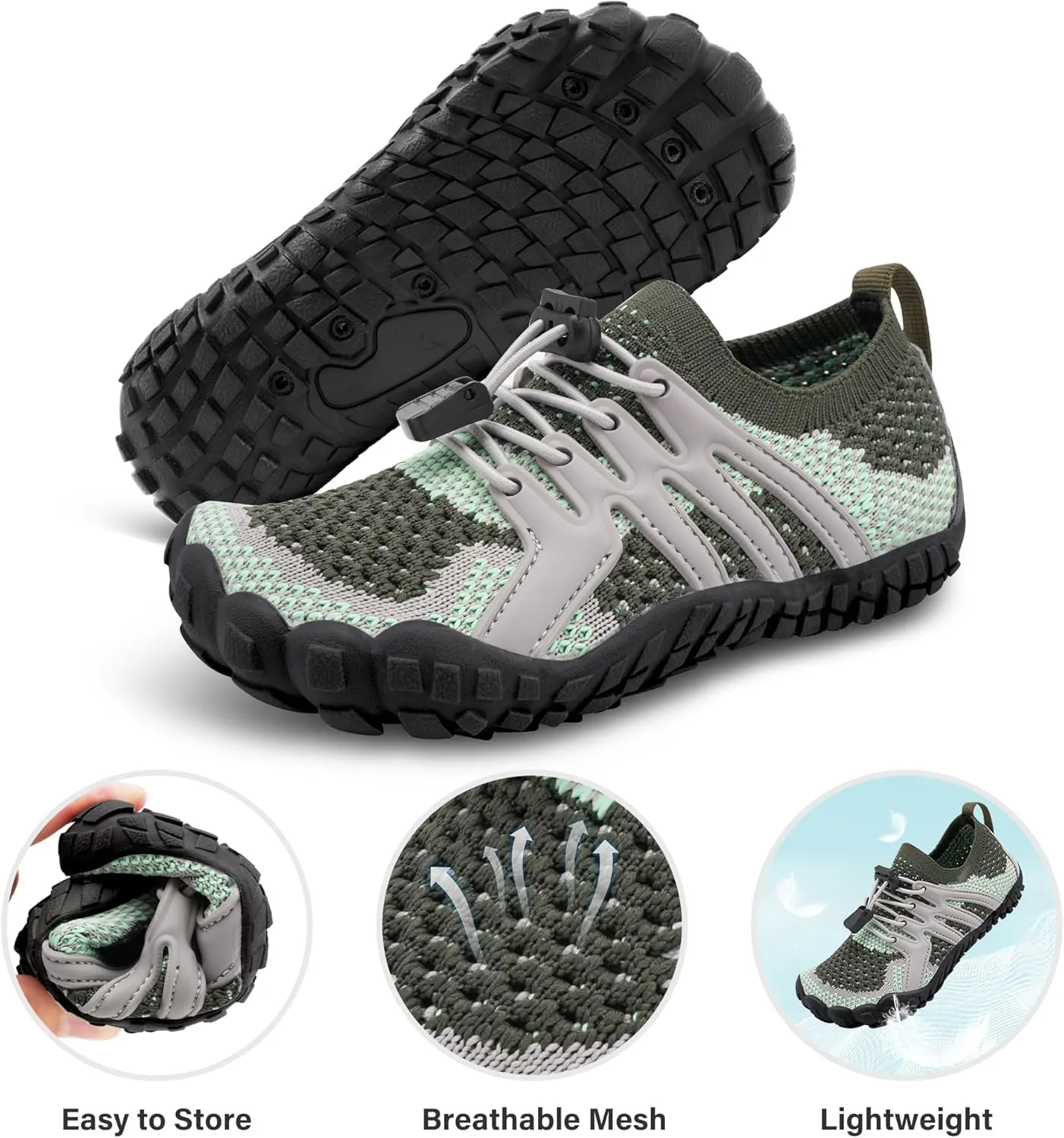 Stelle Girls Boys Water Shoes Aqua Socks with Adjustable Laces Quick Drying Beach Sports Non Slip Swimming Hiking Shoes