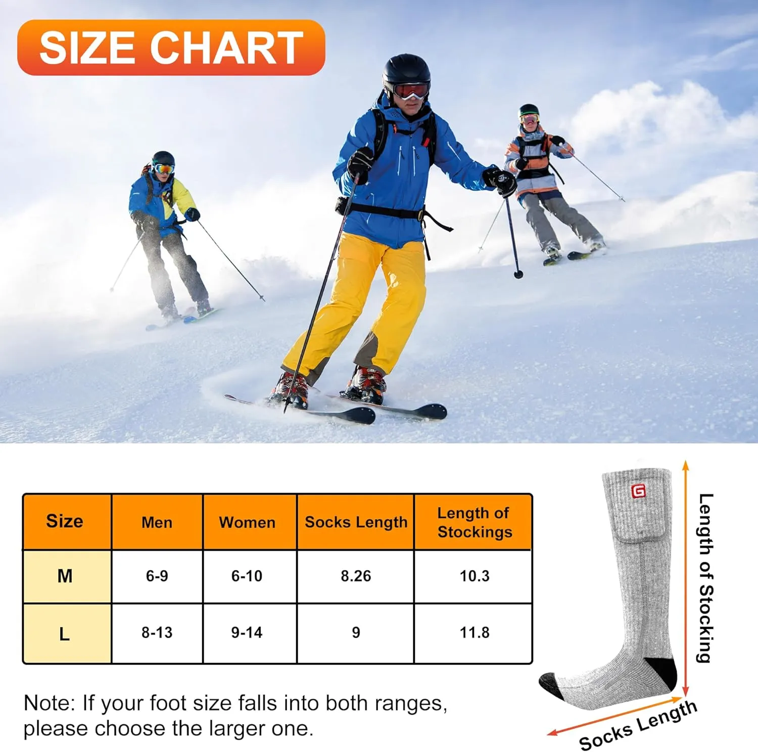 SVPRO Heated Socks for Men Women,Rechargeable Electric Socks Battery Operated Winter Warm Socks with 3 Heat Settings, Heated Thermal Socks for Hiking Camping Skiing Fishing Hunting Mountaineering