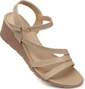 SWQZVT Wedge Sandals Women Dressy: Summer Low Wedges Comfort Sandal - Comfortable Strappy Casual Womens Sandals