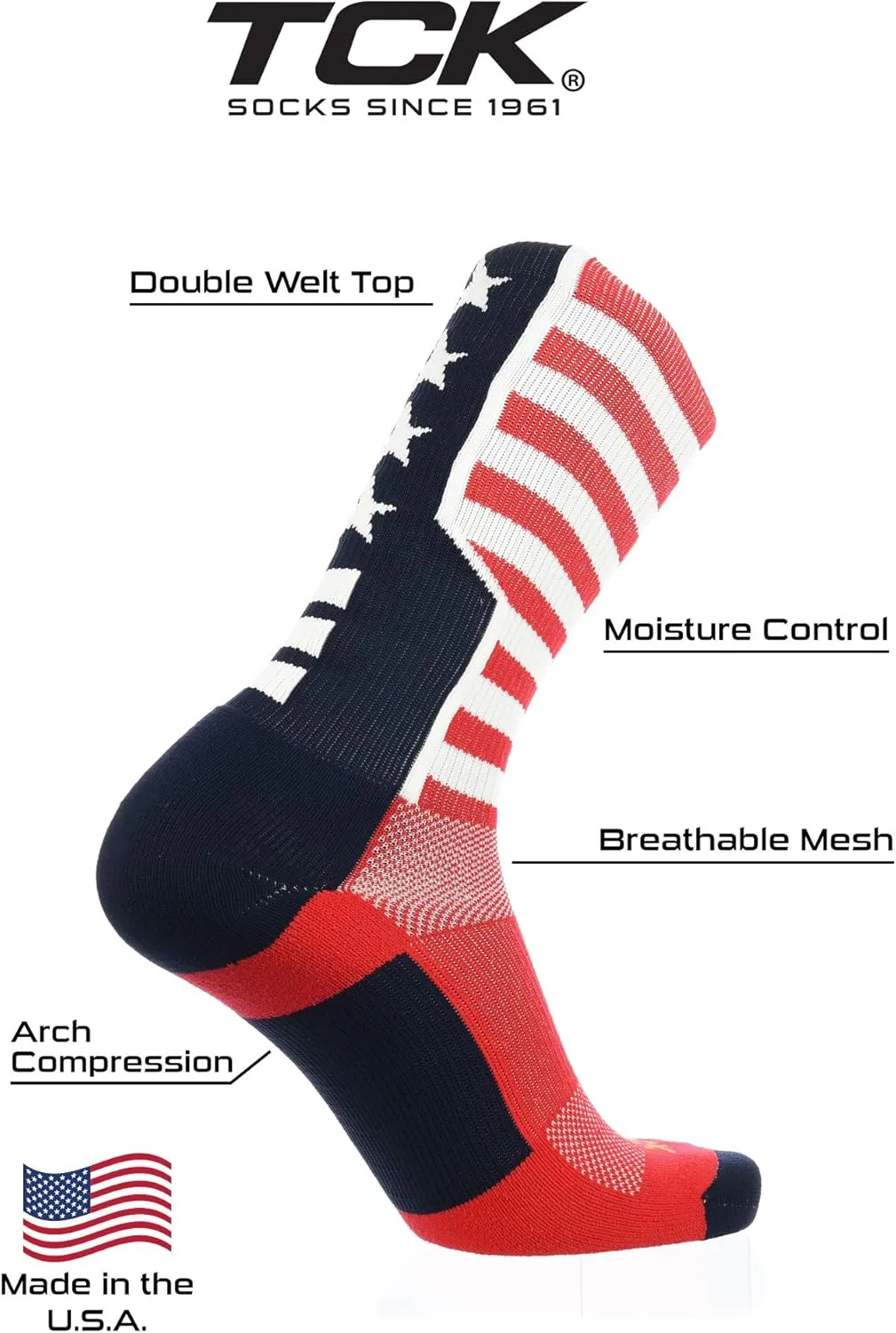TCK Stars and Stripes Perimeter Crew Socks
