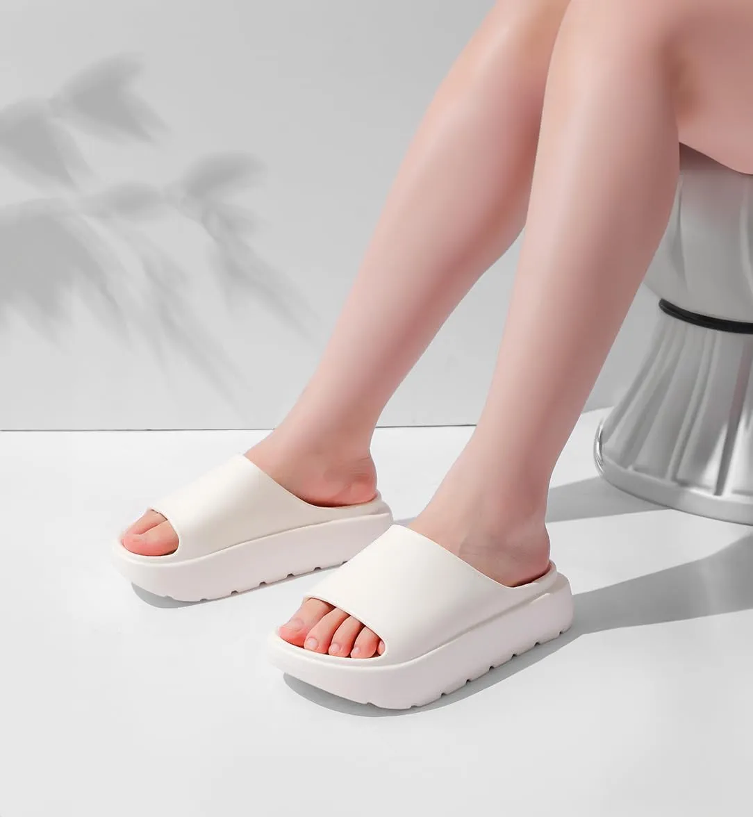 TOCONFFON Women's Pillow Slippers Cloud Slides Ultra Cushion Platform Sandals Quick Drying 5cm/2in Thick Sole