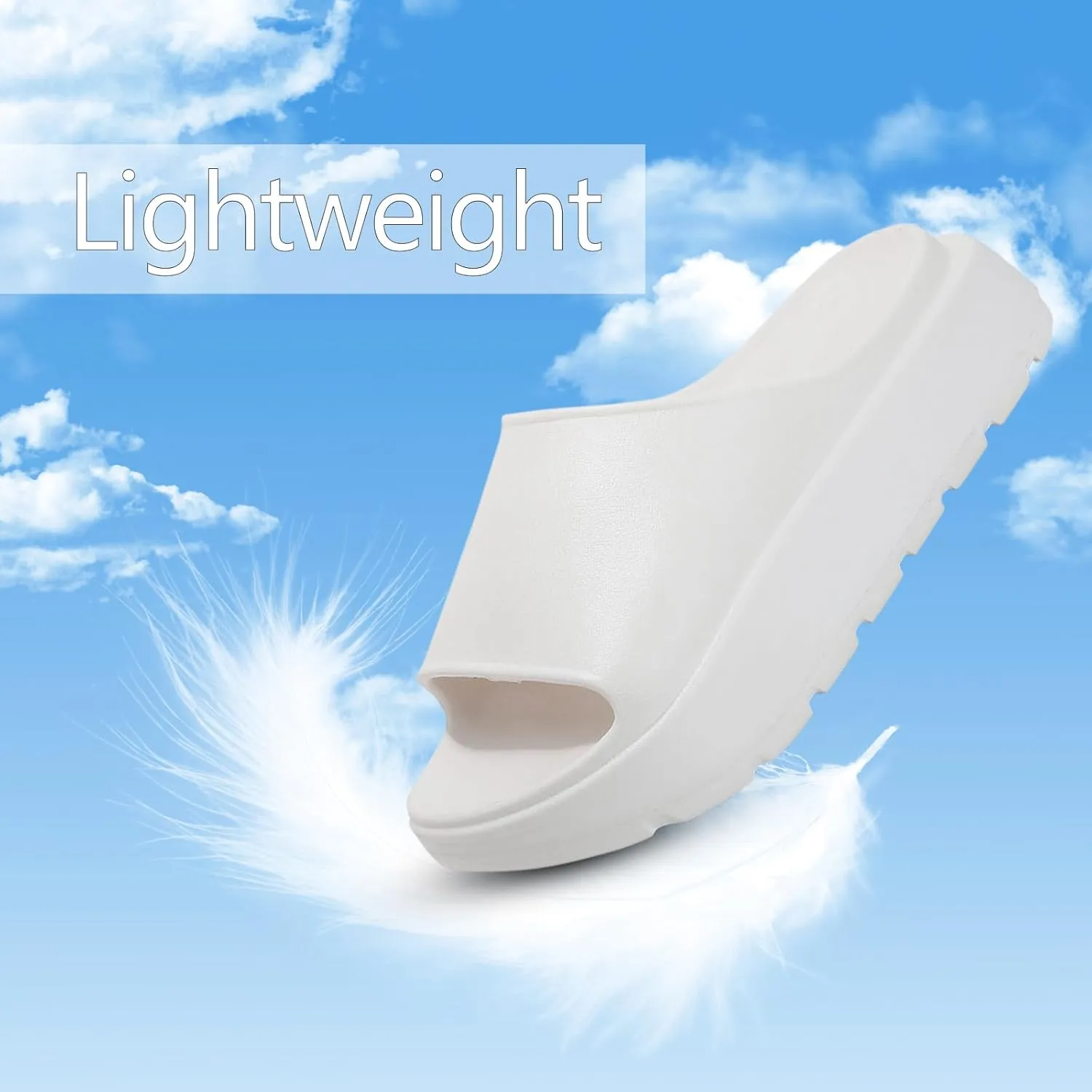 TOCONFFON Women's Pillow Slippers Cloud Slides Ultra Cushion Platform Sandals Quick Drying 5cm/2in Thick Sole