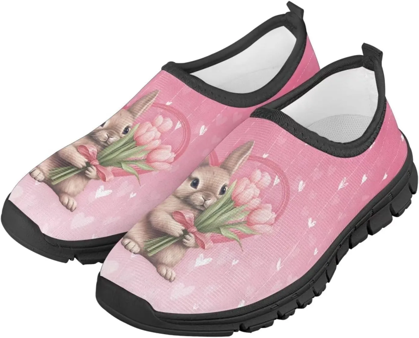TODIYADDU Girls Easter Shoes Kids Lightweight Mesh Sneakers Casual Athletic Sneaker