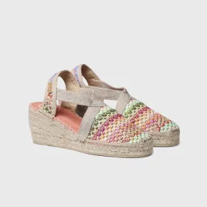 Toni Pons Raphia Wedge Espadrille Multi