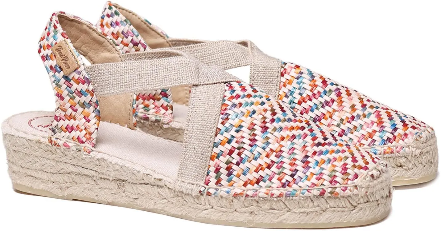 Toni Pons Vera Vegan Wedge Espadrille for Women Multicoloured Raffia