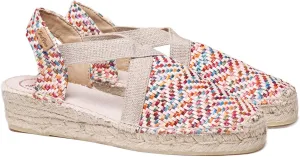 TONI PONS Vera Women's Vegan Wedge Espadrille Multi-Coloured Raffia