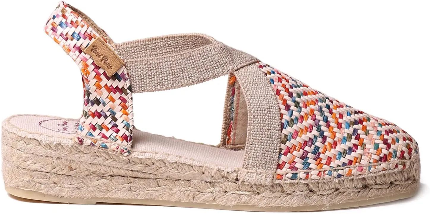 TONI PONS Vera Women's Vegan Wedge Espadrille Multi-Coloured Raffia