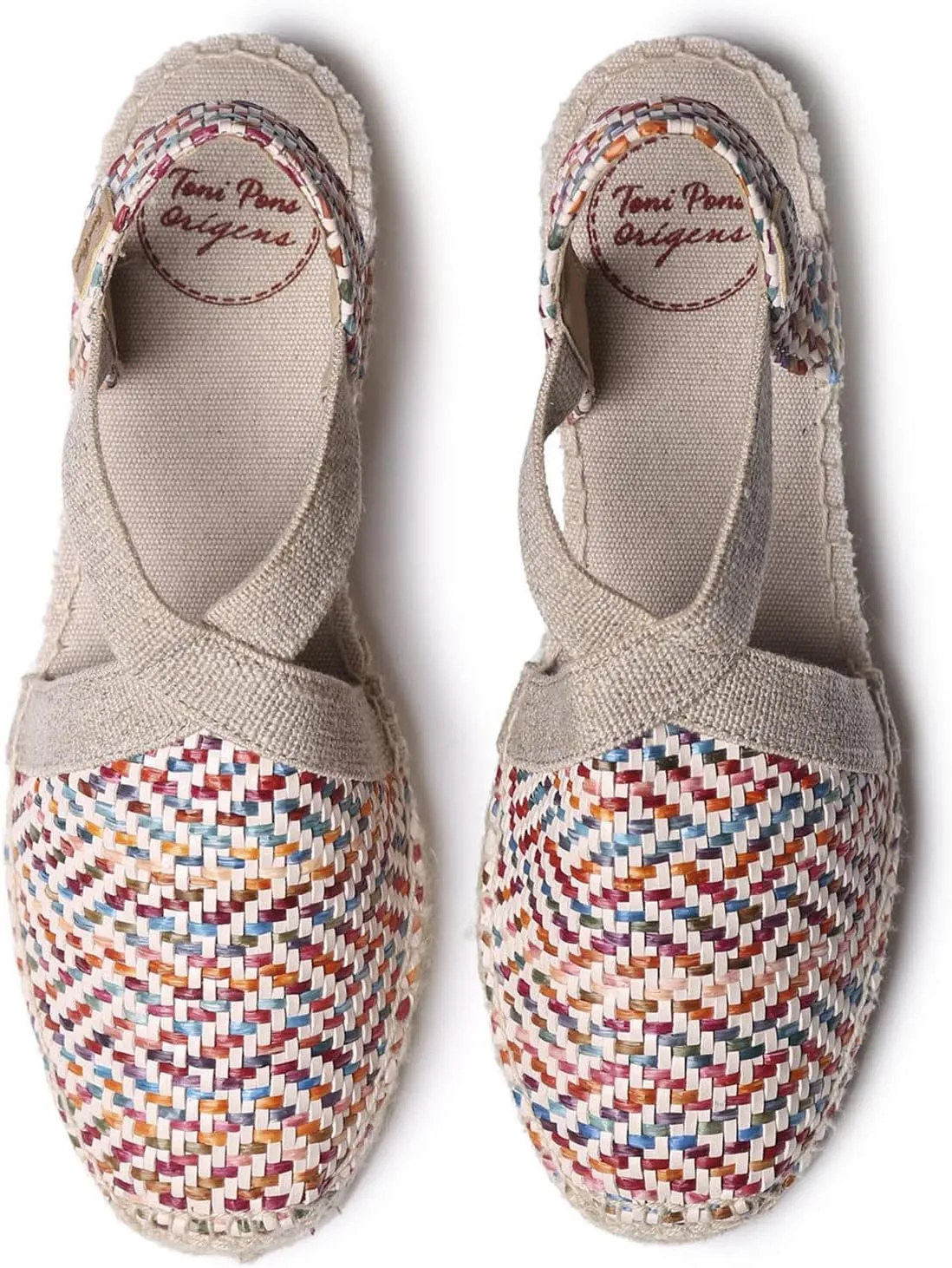 TONI PONS Vera Women's Vegan Wedge Espadrille Multi-Coloured Raffia