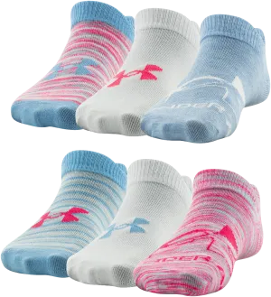 Under Armour Girls' Essential No Show Socks - 6 Pack