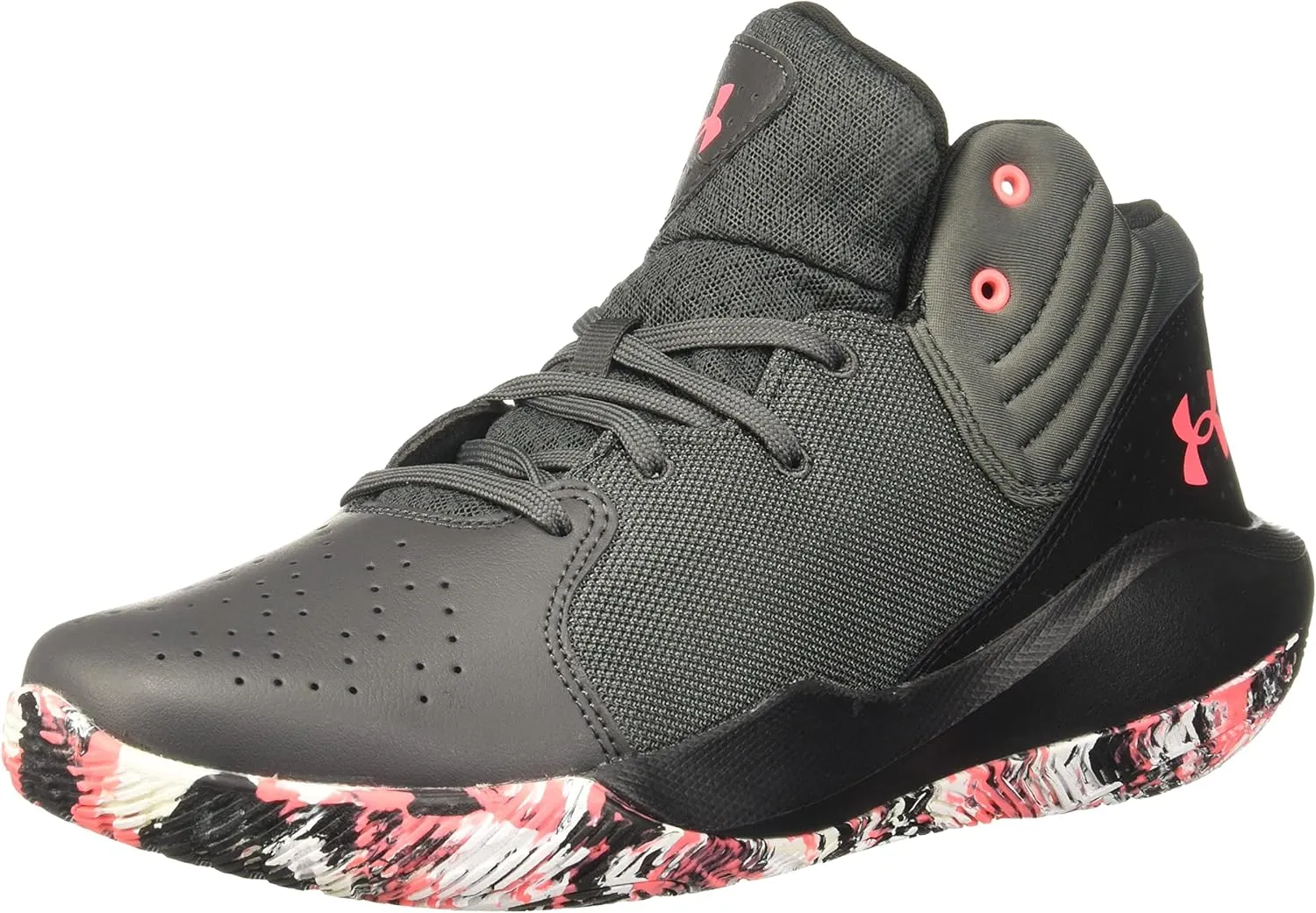 Under Armour Men's UA Jet '21 Basketball Shoe Jet Gray/Black/Blitz Red - 3024260-110