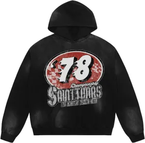 Unisex Vintage Letter Print Hoodies Oversized Washed To Make Old 400g High Weight Wool Hoodies