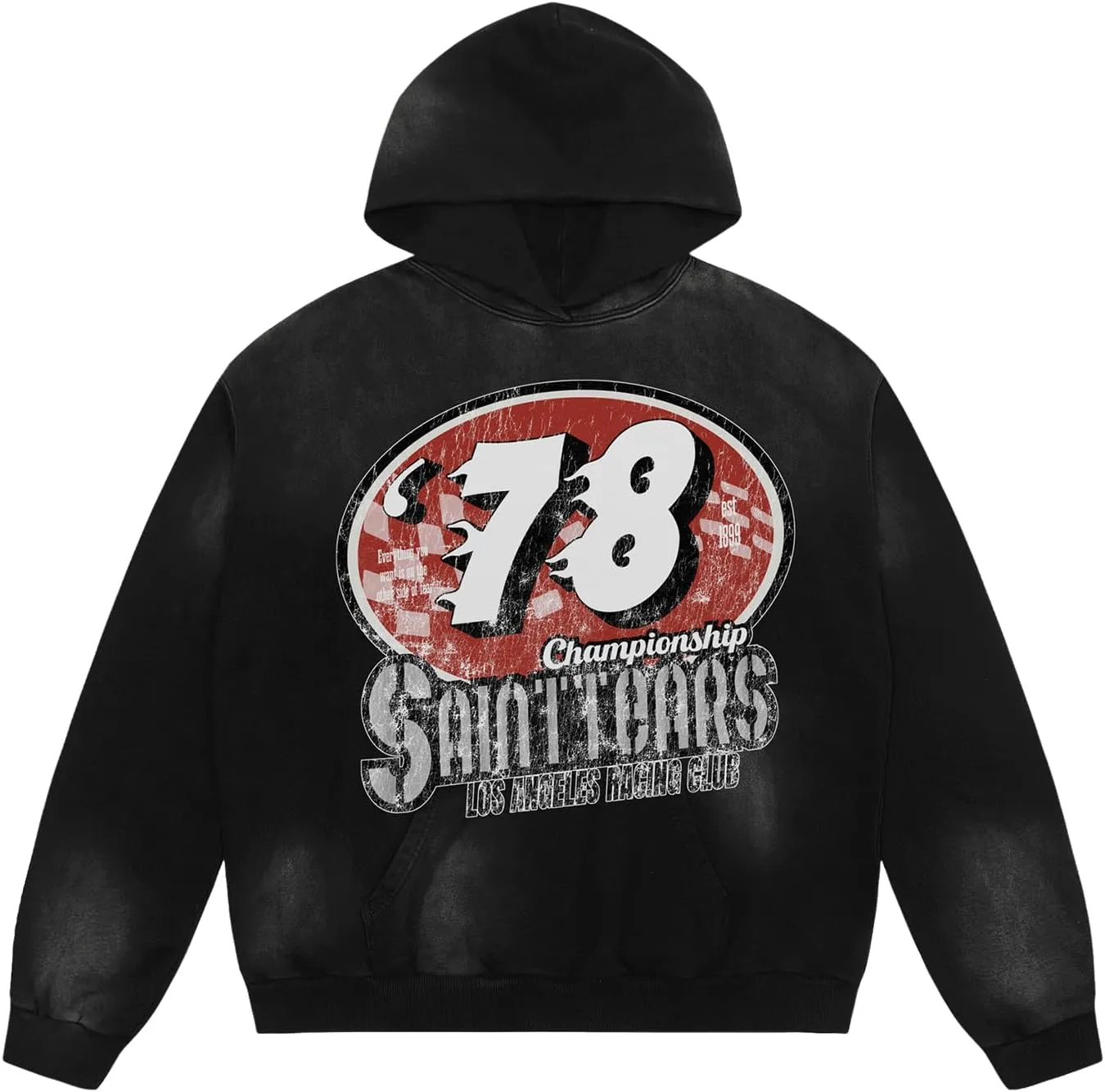 Unisex Vintage Letter Print Hoodies Oversized Washed To Make Old 400g High Weight Wool Hoodies