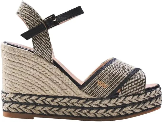 Viscata Empuria Women's Sandals 3 ¾ " espadrille wedge heels Spain Handmade. Platform ankle strap shoes made of soft, durable cotton canvas and woven with 100% natural jute and soft inner sole cushion