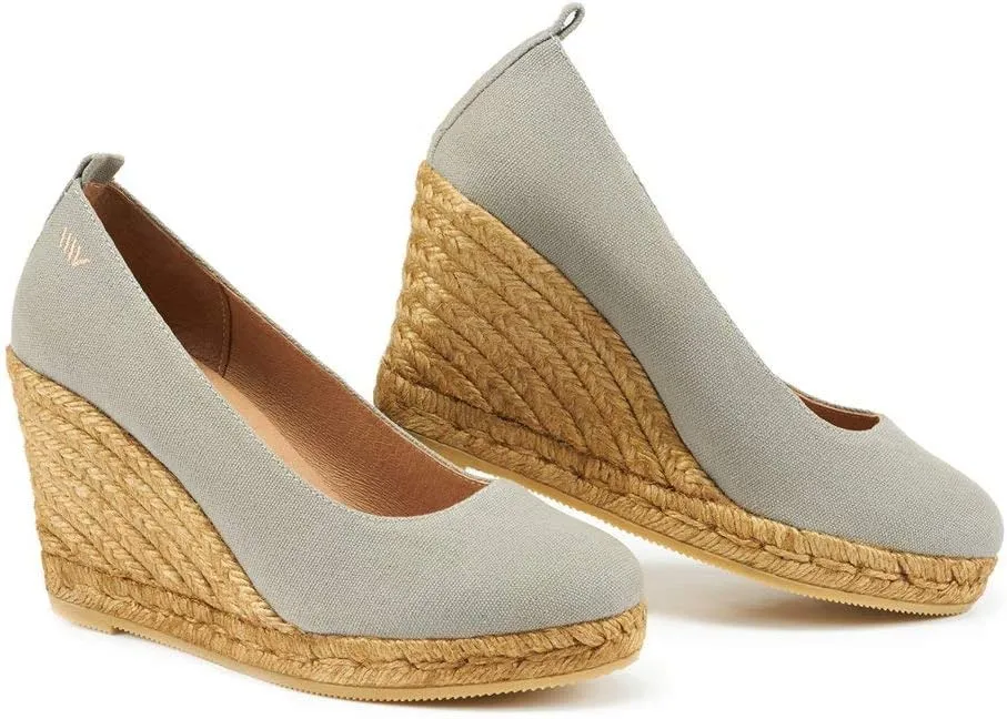 Viscata Marquesa Espadrille Canvas Wedges Spain Handmade 3 ½” Heel Women's Pumps with Breathable Organic Cotton Canvas and 100% Natural Jute Midsole for All Occasions: Casual, Work, Party