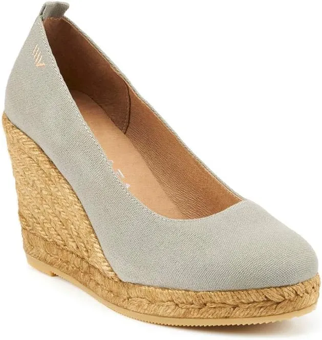 Viscata Marquesa Espadrille Canvas Wedges Spain Handmade 3 ½” Heel Women's Pumps with Breathable Organic Cotton Canvas and 100% Natural Jute Midsole for All Occasions: Casual, Work, Party
