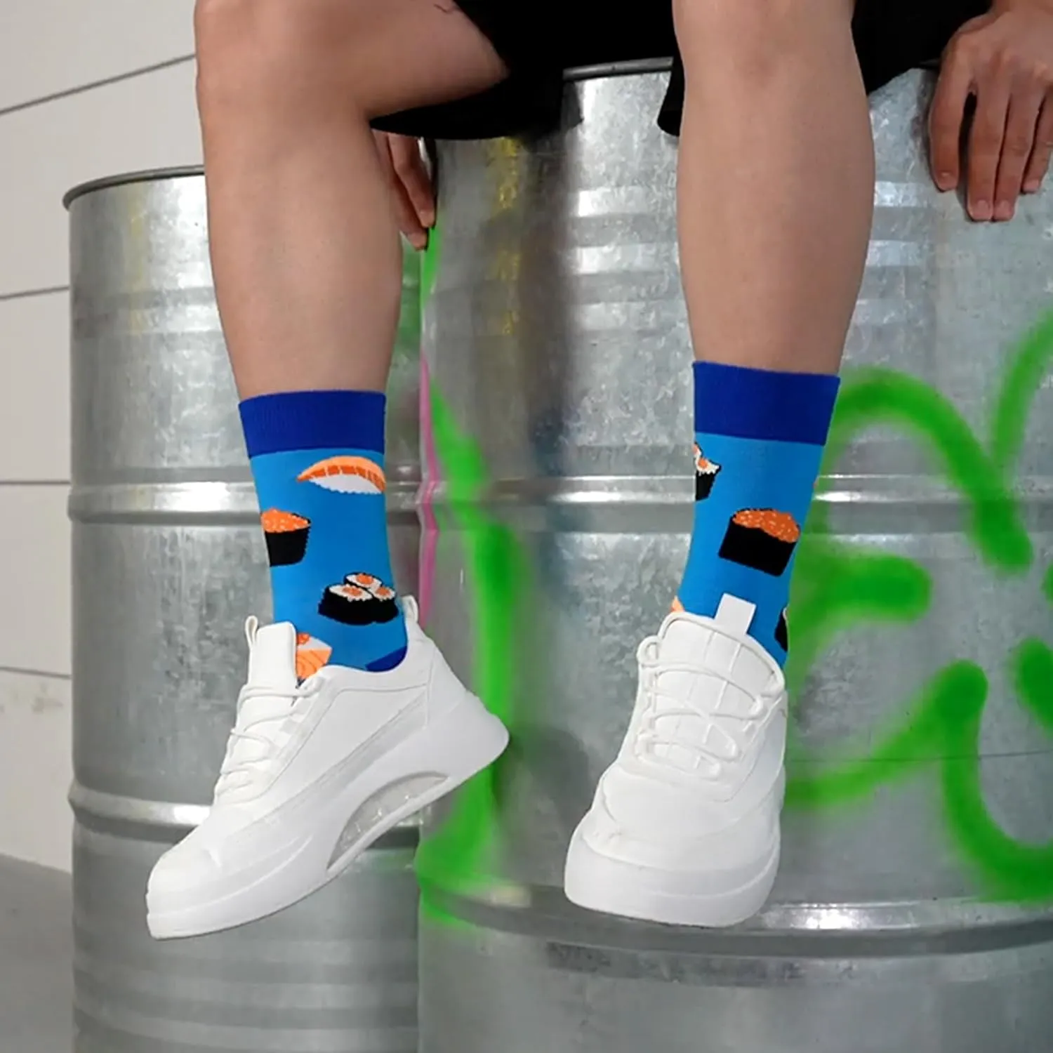 WeciBor Men's Dress Funny Crazy Colorful Novelty Combed Cotton Crew Socks 12 Pack - Size 7-10/10-13/13-15