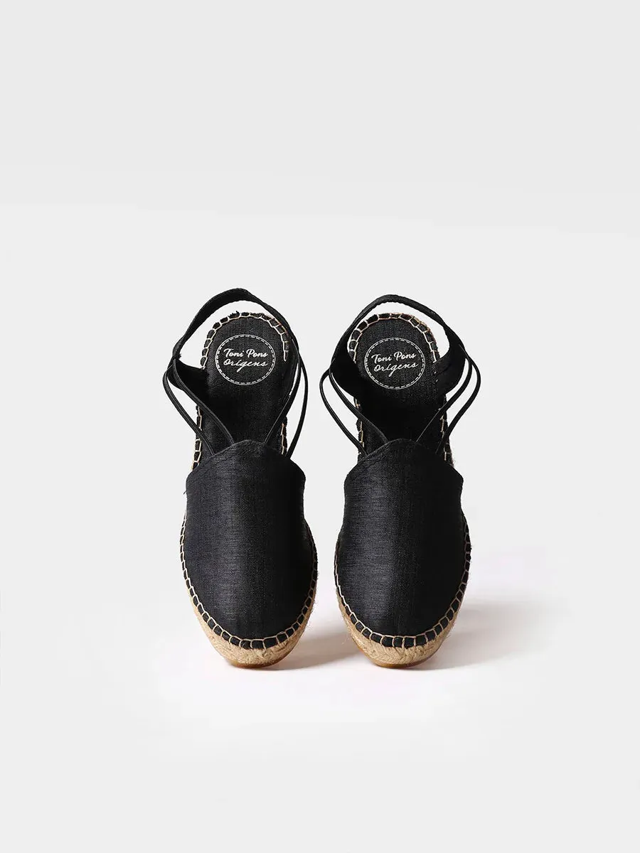Wedge espadrilles with straps in silk - TURIA