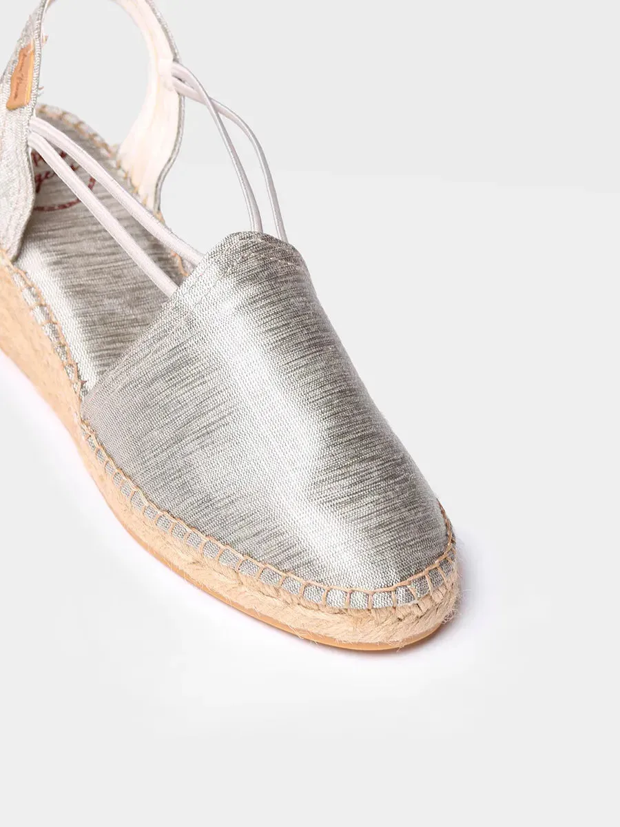 Wedge espadrilles with straps in silk - TURIA