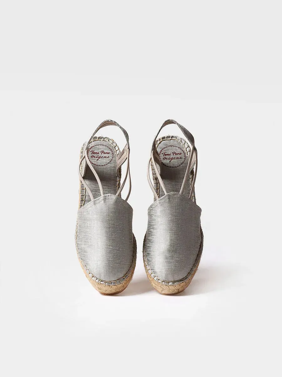 Wedge espadrilles with straps in silk - TURIA