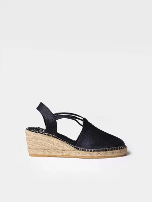 Wedge espadrilles with straps in silk - TURIA
