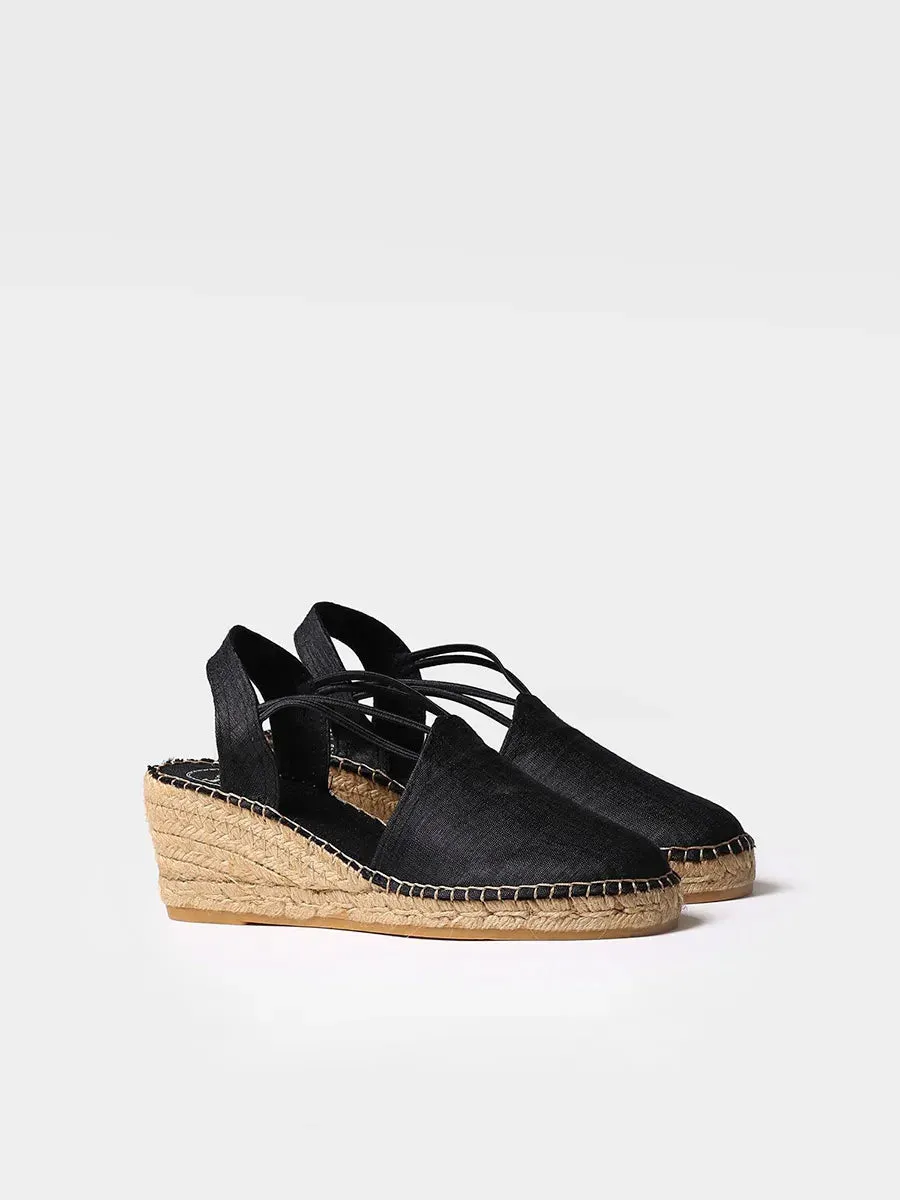 Wedge espadrilles with straps in silk - TURIA