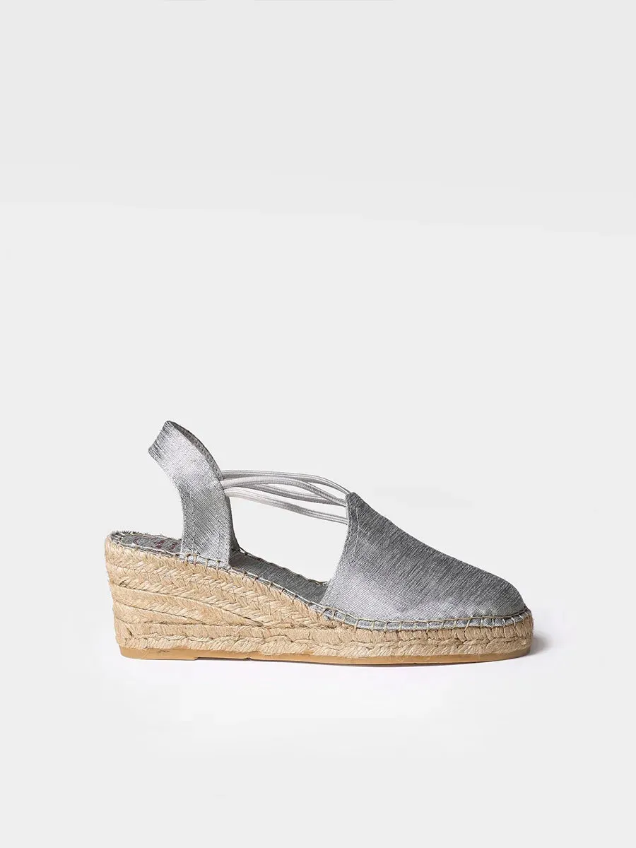 Wedge espadrilles with straps in silk - TURIA