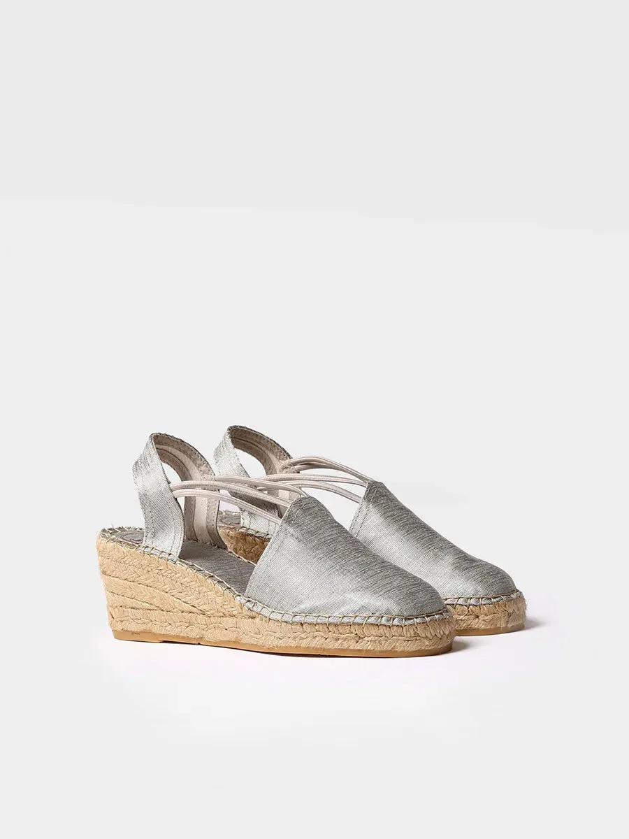 Wedge espadrilles with straps in silk - TURIA