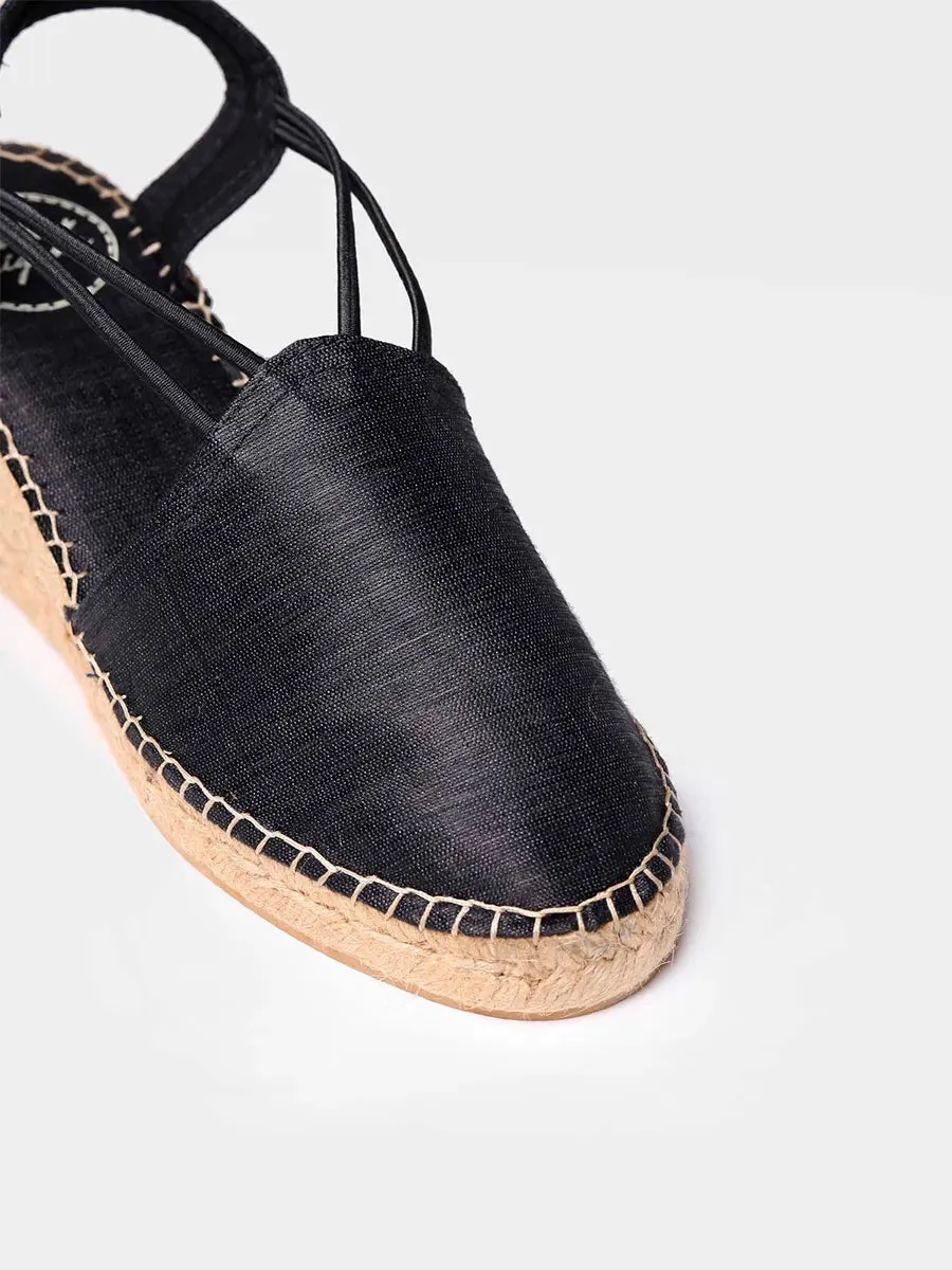 Wedge espadrilles with straps in silk - TURIA
