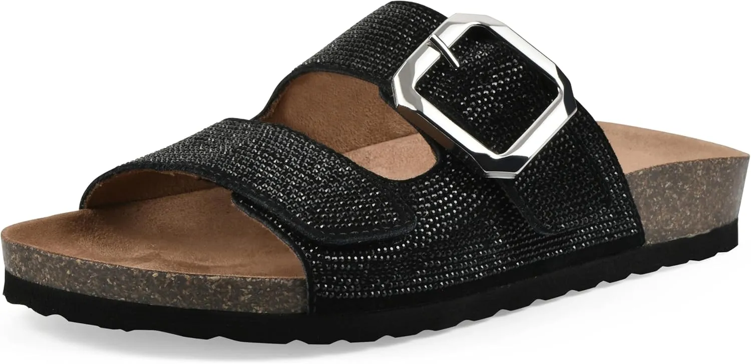 WHITE MOUNTAIN Women's Granitas Double-Strap Signature Comfort-Molded Footbed Sandal