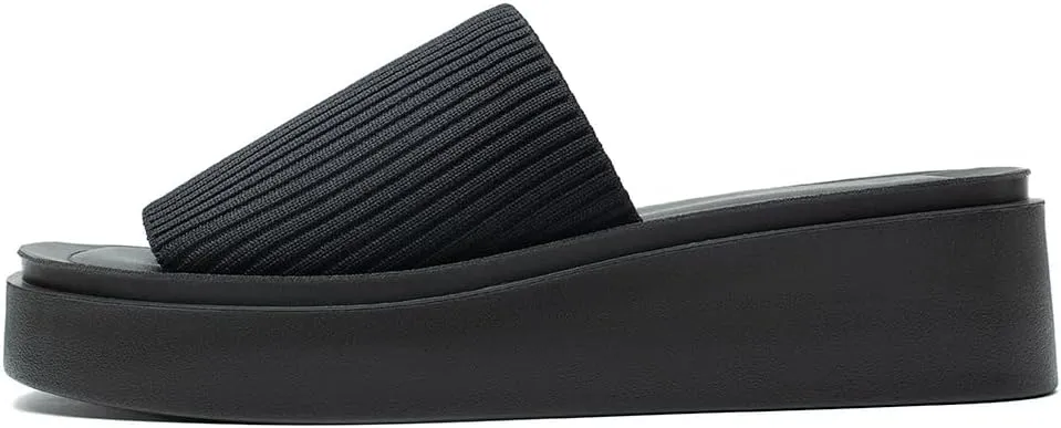Women's knit platform sandal with Memory Foam