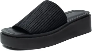 Women's knit platform sandal with Memory Foam