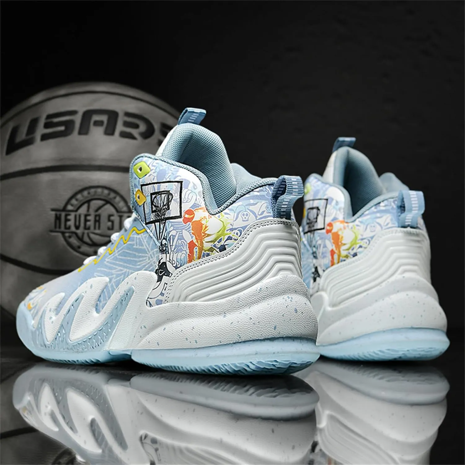 Women's Lace Up High Top Basketball Shoes Fashion Breathable Sneakers Casual Non-Slip Sports Shoes for Running Walking