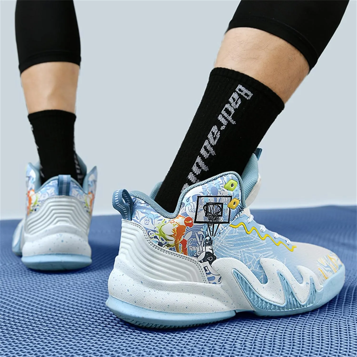 Women's Lace Up High Top Basketball Shoes Fashion Breathable Sneakers Casual Non-Slip Sports Shoes for Running Walking