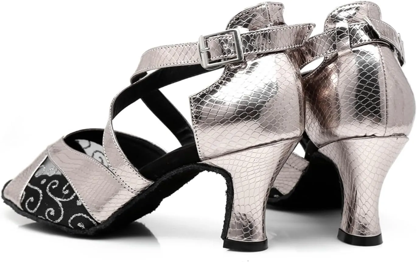 Women's Peep-Toe Breathable Mesh at Vamp Synthetic Ballroom Tango Jazz Party Wedding Practice Dance Shoes
