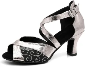 Women's Peep-Toe Breathable Mesh at Vamp Synthetic Ballroom Tango Jazz Party Wedding Practice Dance Shoes