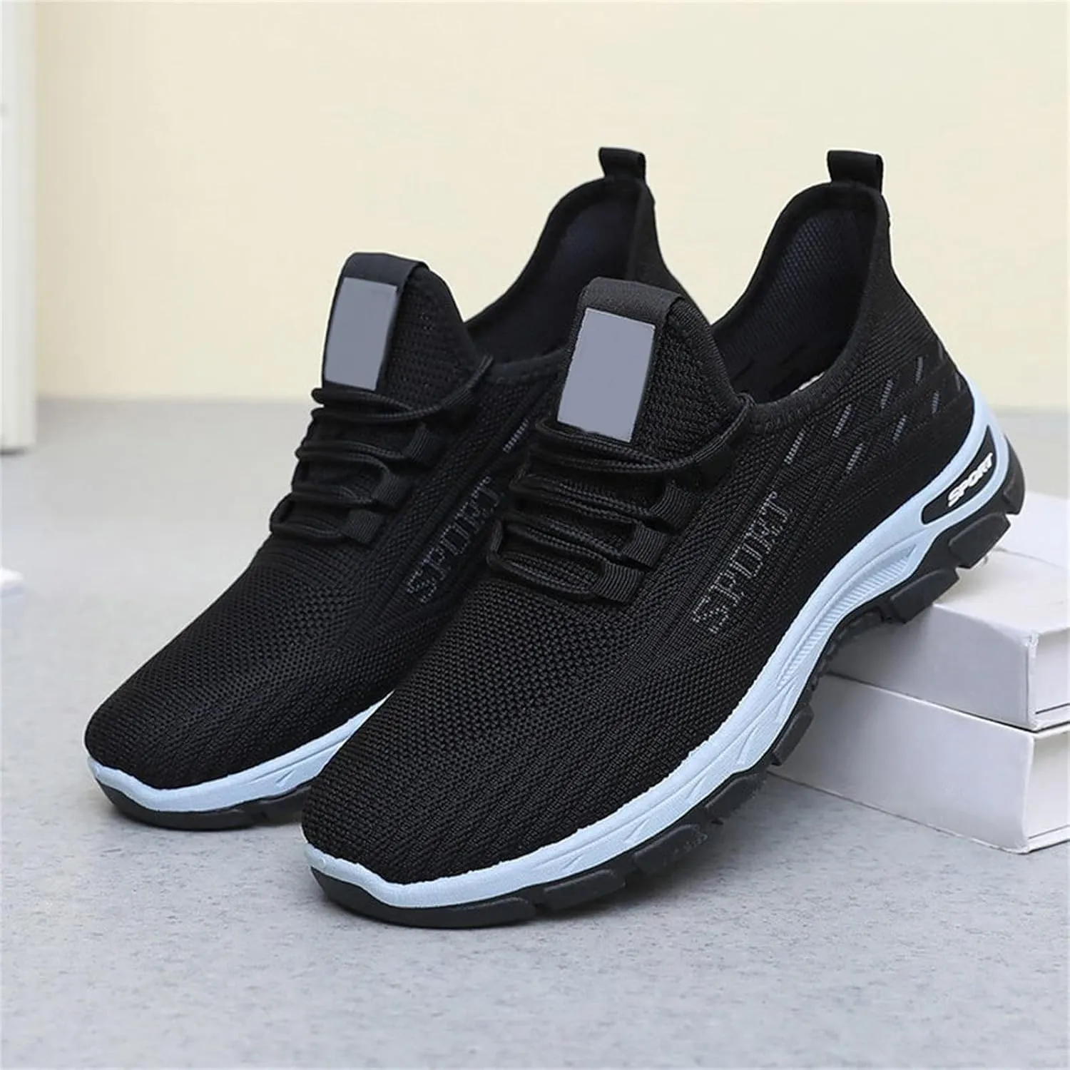 Womens Slip On Walking Shoes Mens Wide Toe Box Shoes Comfort Lightweight Breathable Sock Shoe Non-Slip Mesh Casual Fashion Tennis Running Sneakers for Gym Travel Work Shopping Unisex