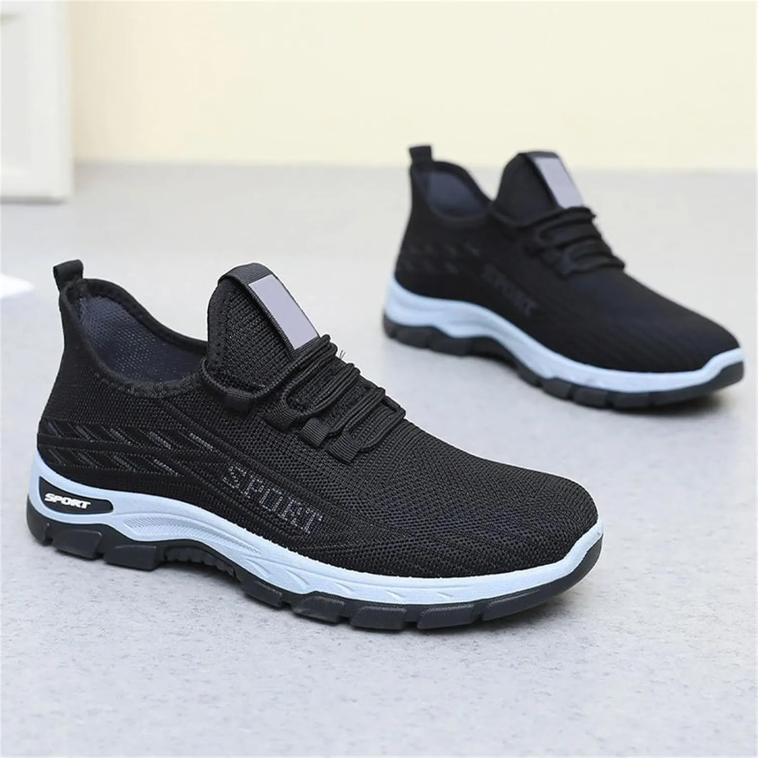 Womens Slip On Walking Shoes Mens Wide Toe Box Shoes Comfort Lightweight Breathable Sock Shoe Non-Slip Mesh Casual Fashion Tennis Running Sneakers for Gym Travel Work Shopping Unisex