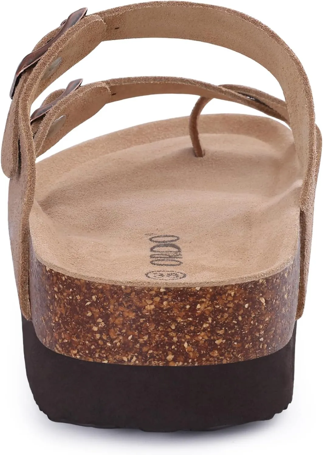 Women's Suede Platform Sandals Cork Footbed Adjustable Comfortable Support Summer Slides